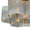 Elk Lighting Compartir 7-Lght Semi Flush Mount in Satin Brss with Perforated Metal 21109/7